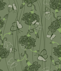 Floral Butterfly Serenity A Delicate Hand-Drawn Motif
