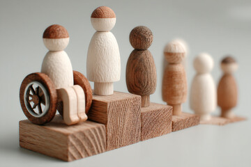 Diversity and inclusion in wooden figures