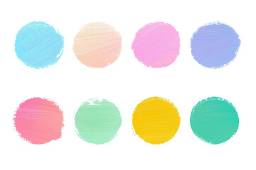 Set of colorful circle shape hand paint background