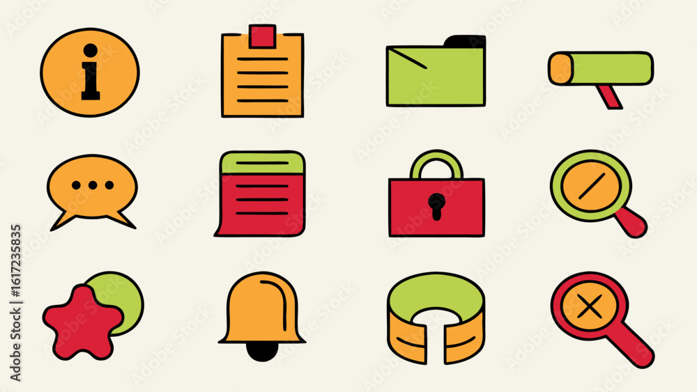 Poster comprehensive collection of assistance and guidance symbols for digital projects and user interface 