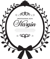 Elegant Laurel Frame Logo with Ribbon