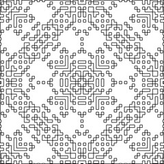 Texture with figures from lines.Abstract background. Black and white color. Repeat pattern. Element design for web page, textures, cover, fabric, textile, card, poster. Repeating design.