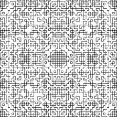 Texture with figures from lines.Abstract background. Black and white color. Repeat pattern. Element design for web page, textures, cover, fabric, textile, card, poster. Repeating design.