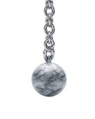 Heavy metal ball on a chain