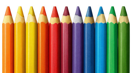 A row of vibrant colored pencils ready for artistic expression and creative exploration.