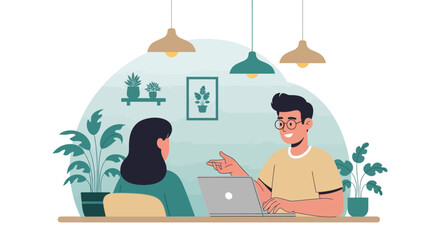 Modern Home Office Meeting With Two Professionals in Relaxed Setting