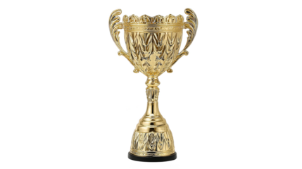 Shining trophy, symbol of achievement, victory, and success in competition.