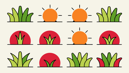 Clean outline glyph icon representing lush green foliage suitable for nature environment or gardening themes presented in a simple yet impactful graphic style