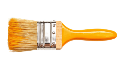 Vibrant yellow paintbrush, a tool for artistic expression and creative exploration.