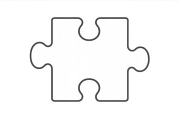 Fototapeta premium Single white jigsaw puzzle piece on a transparent background, symbolizing problem-solving, strategy, and connection