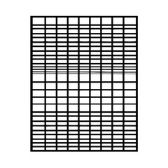 Fototapeta premium Illustration of a rectangular grid with varying horizontal line spacing and black outline design element