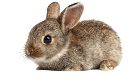 Fototapeta premium Adorable fluffy rabbit, a captivating portrait against dark background.