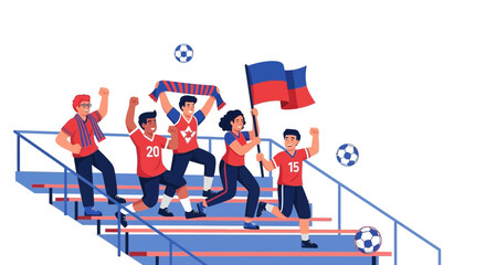 Passionate Football Fans Cheering on Their Team in the Stadium Stands