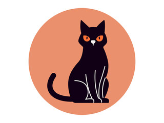 Cat icon. Halloween colour vector design. Flat vector illustration concept.