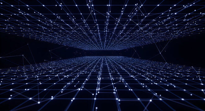 Abstract technology network connecting data and cyberspace