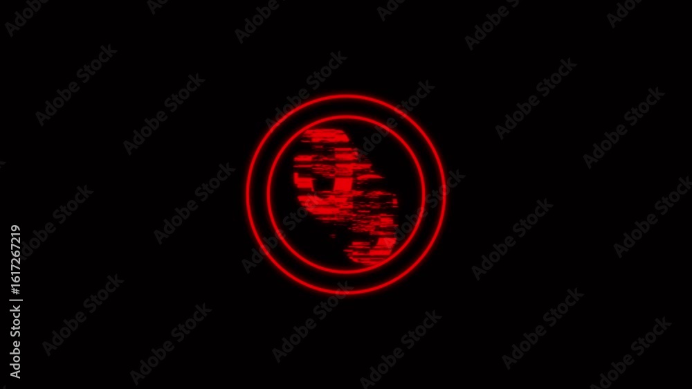 Poster 5 seconds countdown timer with white circle countdown animation and white number countdown on black 