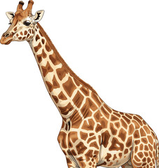 Cartoon watercolor giraffe Illustration. Animal clipart illustration.