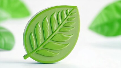 A realistic green leaf shape, great for crafting and eco-friendly purposes.