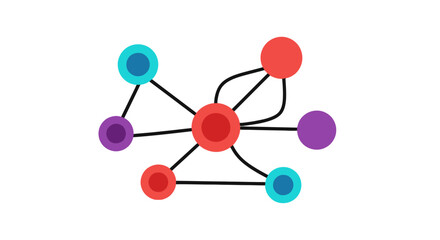 Obraz premium Flat icon of a neural network diagram