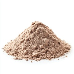 Pile of brown powder isolated on white background