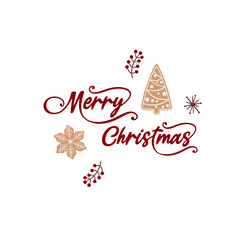 Vector Christmas frame, postcard with holiday elements. Holiday background.