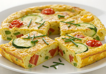 Delicious vegetable frittata ready to eat