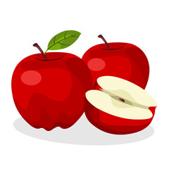 Vector Illustration of a fresh red apple
