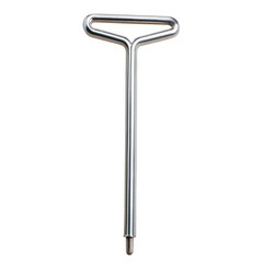A silver metal thandle wrench, a versatile hand tool for mechanical tasks, isolated on a white background