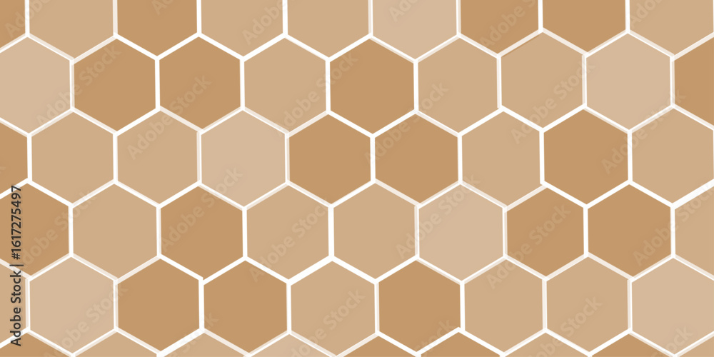 Poster hexagonal porcelain tile with textured terracotta patchwork, elegant futuristic tech vector modern a