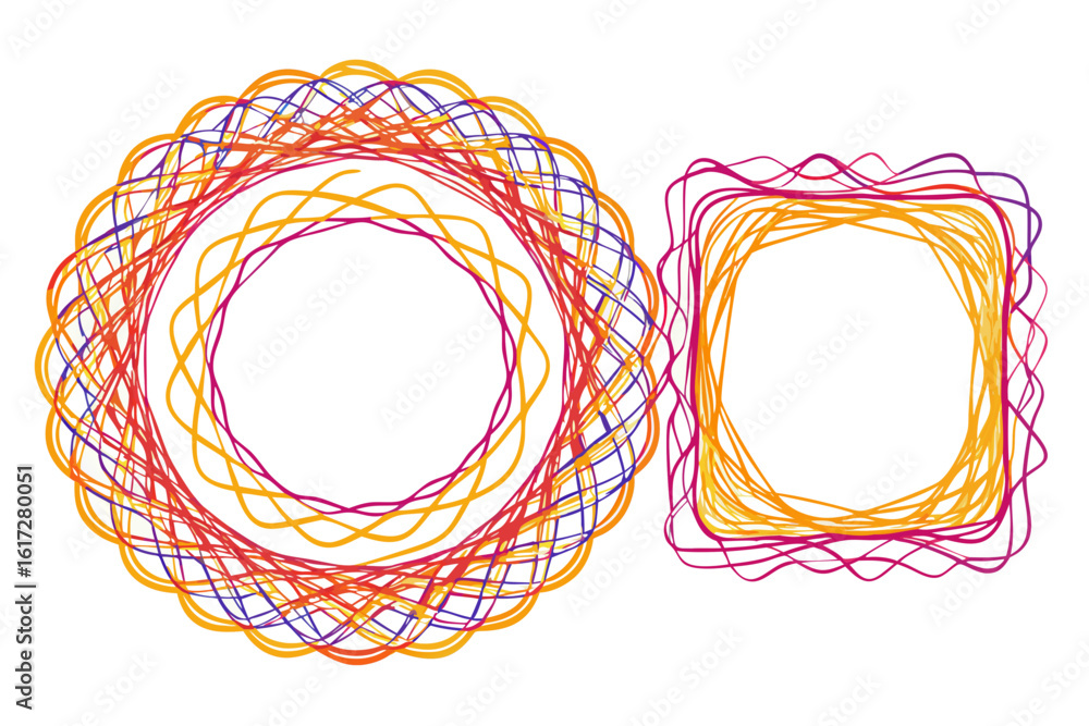 Poster vibrant abstract shapes with colorful, flowing lines creating a modern, dynamic artistic design perf