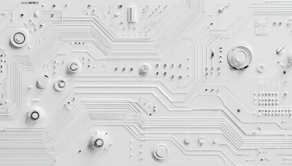 Abstract white circuit board pattern