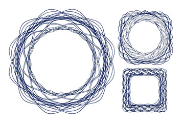 Captivating abstract blue line art frames and borders offer modern design elements for creative projects, adding a unique, artistic touch to any visual composition.