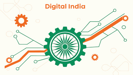 Obraz premium Digital india technology promotion design