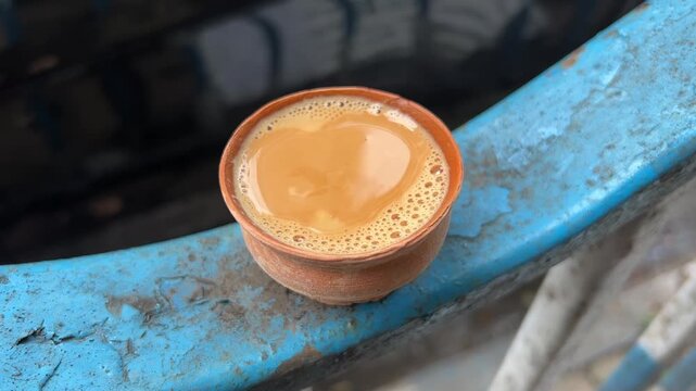 Cup of tea served in Indian style in Kulhad