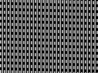 Black background with a neat abstract white striped pattern.