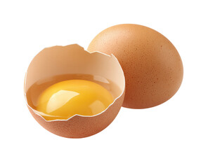 Cracked egg with yolk visible