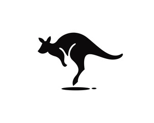 running jump kangaroo art logo icon symbol design template illustration inspiration