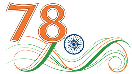 Indian independence day number 78 graphic