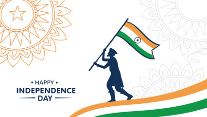 Indian independence day silhouette graphic design