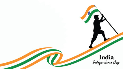 Indian independence day silhouette illustration