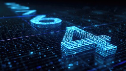 Abstract digital graphic of numbers 4 and 6