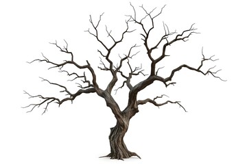 Fototapeta premium Dead tree isolated on white background.