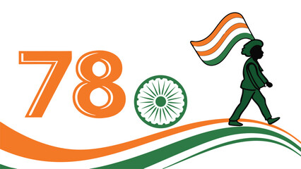 Indian national flag anniversary illustration