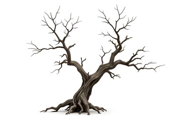 Fototapeta premium Dead tree isolated on white background.