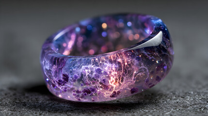 Soft lavender nebula ring glowing in cosmic darkness