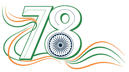 Number 78 graphic design indian flag