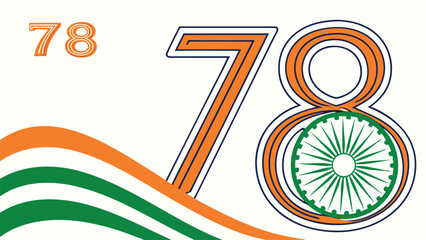 Number 78 graphic design with national symbol