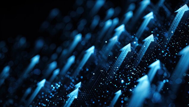 Abstract digital upward arrows (3) - Powered by Adobe