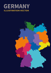 Fototapeta premium Illustration Vector Maps Germany.ai