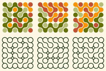 Colorful and Outline Abstract Tile Set